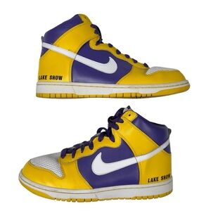Nike iD Dunk High 2008 Lakers 316142 991 Leather Exclusive Rare Size 10.5